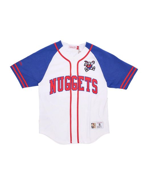Mitchell &amp; Ness Blue Nba Practice Day Button Front Jersey Hardwood Classics Dennug for men