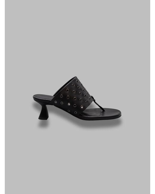 Miista Gray Eyelets Sandals