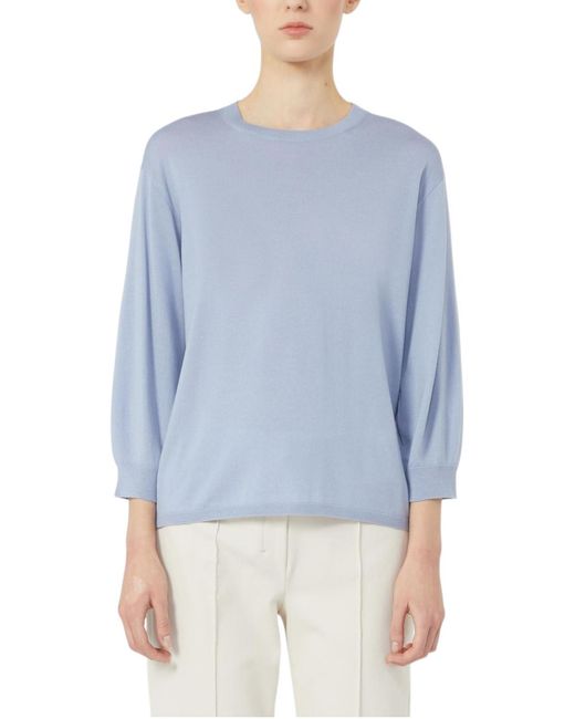 Max Mara Blue Sweaters Clear