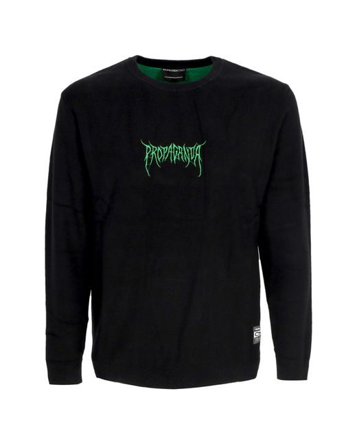 PROPAGANDA White Tee Ribs Black - T-Shirt In Cotone Made In Italy, Stampa Serigrafica - 3