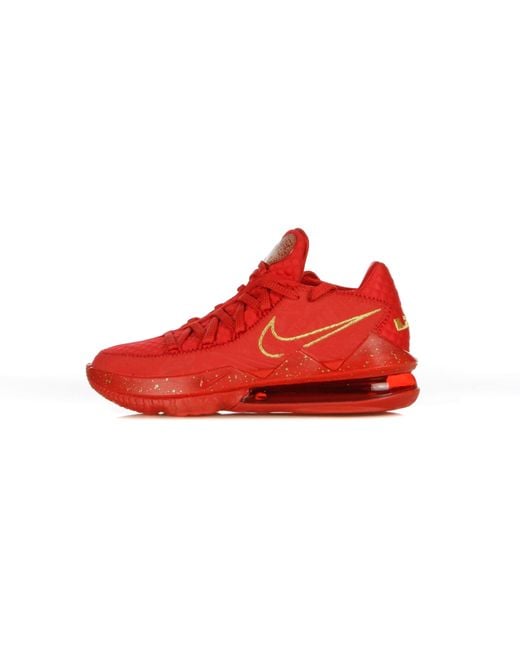 Nike Lebron Xvii Low Ph University Metallic Basketball Shoe in Red for Men Lyst