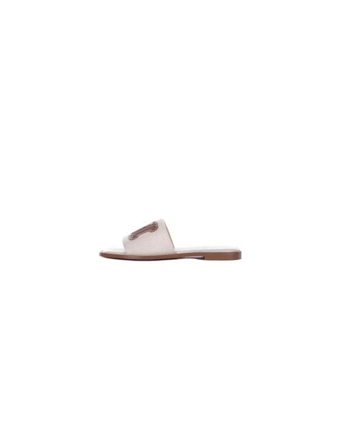 Max Mara White Sandals Camel