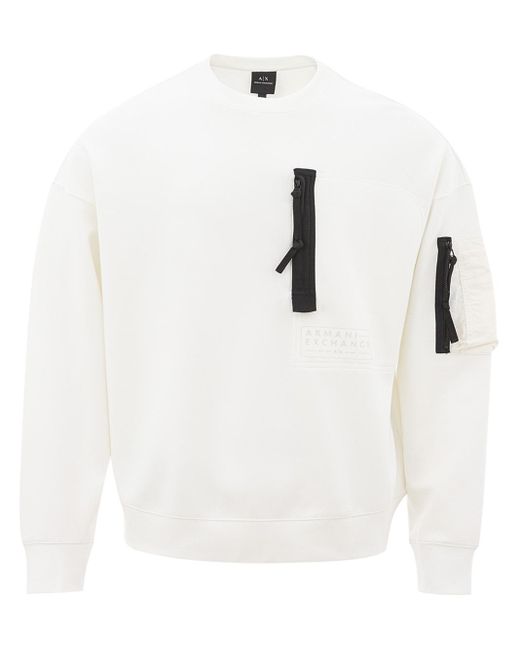 Armani Exchange White Crewneck Sweatshirt for men