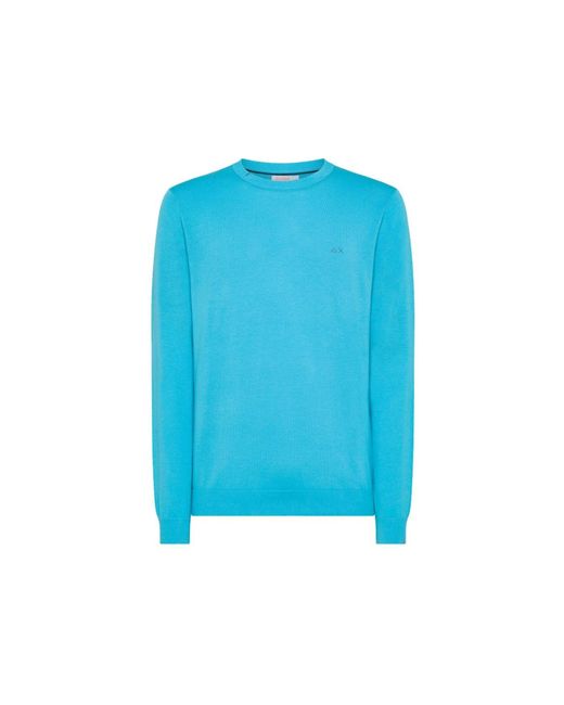 Sun 68 Blue Solid Sweater K34101 for men