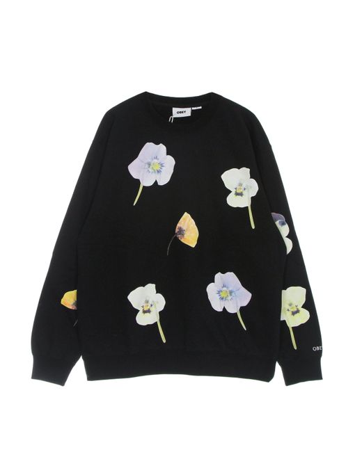 Obey Black Redux Crew Specialty Fleece Crewneck Sweatshirt for men