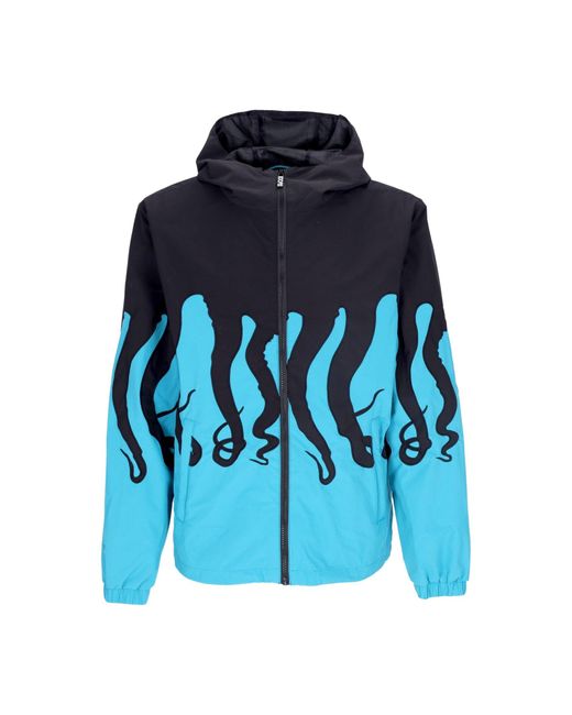Chaqueta De Capa Para Hombre Cortavientos Azul Cielo Octopus de hombre de color Blue