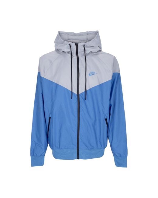Coupe-Vent Homme Sportswear Tisse Double Windrunner Veste A Capuche Bleu Etoile/Gris Loup/Bleu Etoile Nike pour homme en coloris Blue