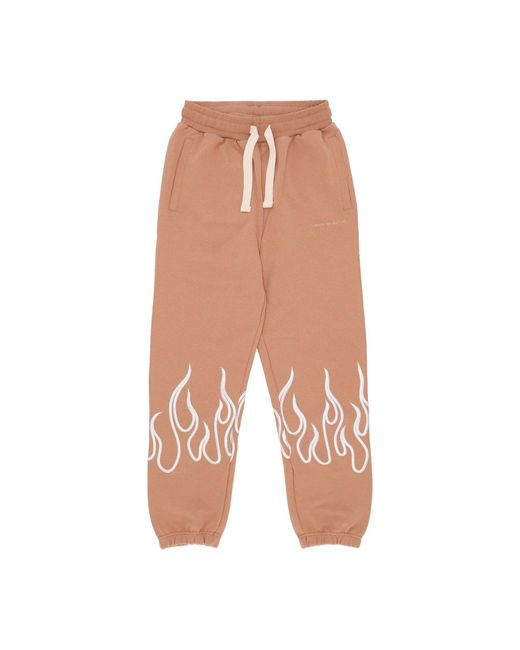 Vision Of Super Pink Lightweight Tracksuit Pants Embroidery Flame Pants for men