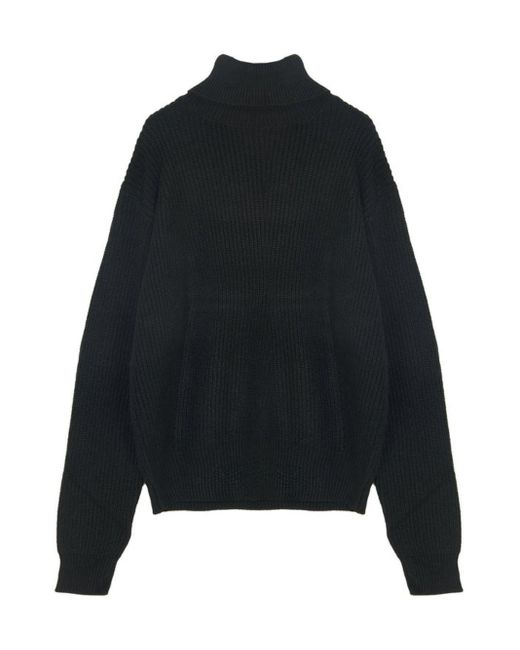 Silvian Heach Black High Neck Sweater Cva22045lu