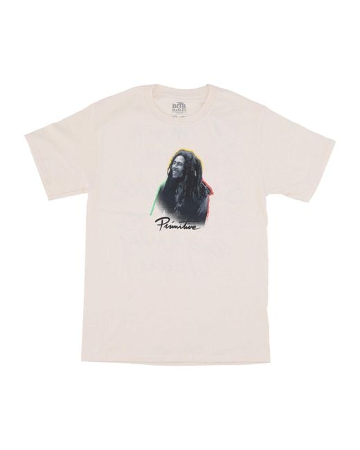 Camiseta One Love Tee X Bob Marley Crema Hombre Primitive Skateboarding de hombre de color White