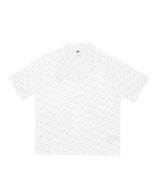 Nike White Short Sleeve Shirt Sportswear Everyday Modern Woven Shirt