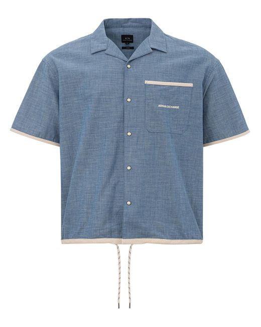Armani Exchange Hellblaues Denim-Shirt Mit Kurzen Armeln in Blue für Herren