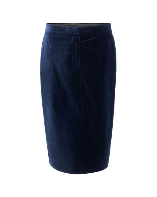 Tom Ford Blue Blauer Samt Midi Rock