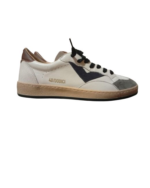 4b12 Herren Leder Sneaker Playnew Schwarz Blau in White für Herren
