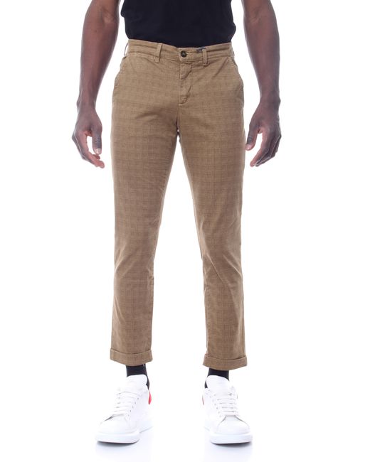 Jeckerson Multicolor Jkupa046Ol523Pxs22 Slim Five-Pocket Jeans With All-Over Embroidery And Side Logo Camel for men