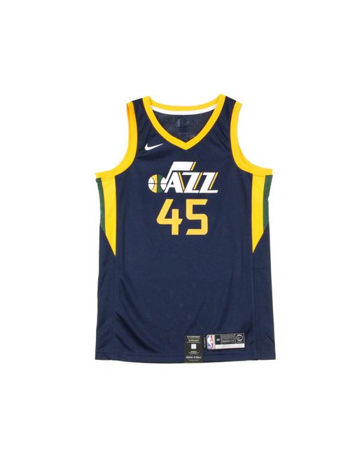 Nike Herren-Basketball-Tanktop Nba Swingman-Trikot Icon Edition Nr. 45 Donovan Mitchell Utajaz Road College/Sonnenuhr in Blue für Herren