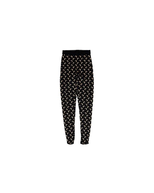 MARINE SERRE Fuseaux Moon-Legging Van Geregenereerde Jersey in het Black