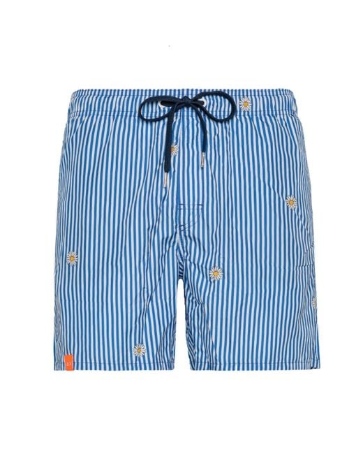 SUN68 BEACH Blue Swim Pant Stripes F. 0107/ B. H33120 for men