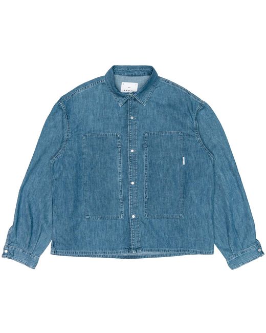 Edwin Blue Shirt Workman Light Stone Washed for men