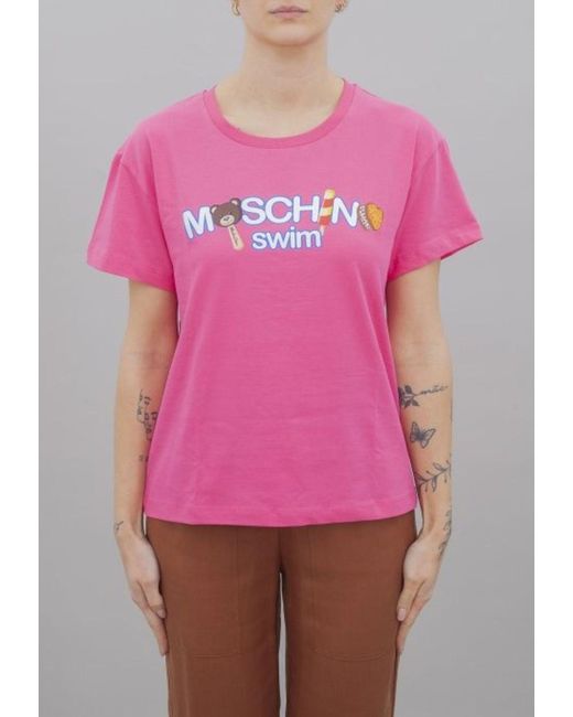 Moschino Pink T-Shirt Frau