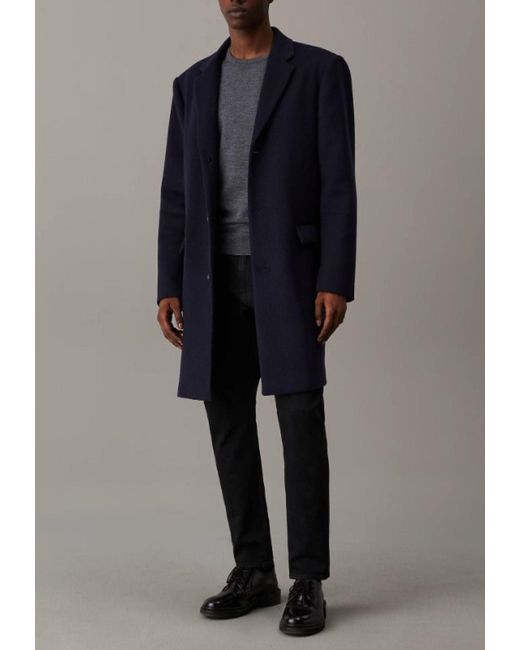 Calvin Klein Mantel Aus Feiner Wollmischung in Blue für Herren