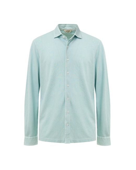 Polo En Piquet A Manches Longues Gran Sasso pour homme en coloris Blue