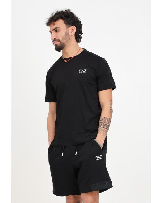 EA7 Black Shorts for men