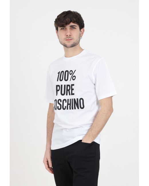 Moschino Weibes Gemustertes T-Shirt Und Poloshirt Von in White für Herren