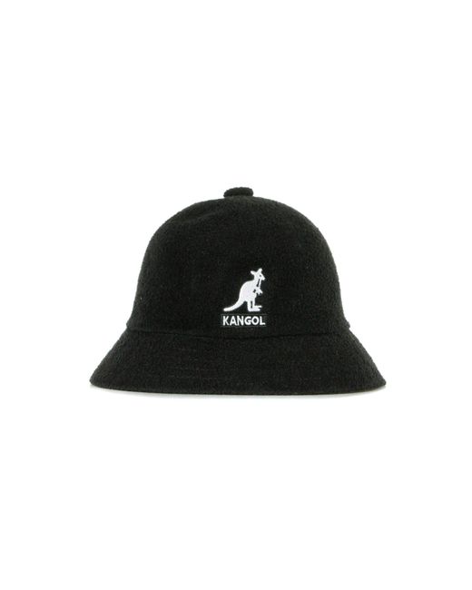 Kangol Black Bucket Hat Big Logo Casual for men