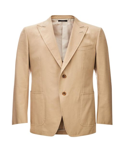 Tom Ford Natural Single-Breasted Cotton Jacket for men