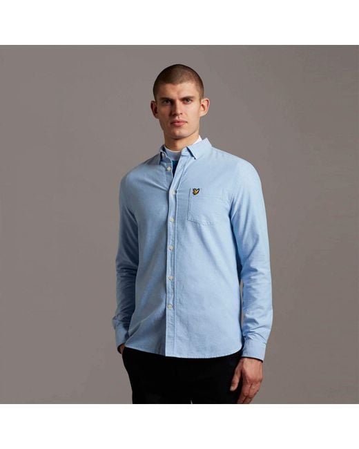 Camisas Hombre Lw1302Vog Camisa De Oxford X41 Riviera LYLE AND SCOTT 1874 de hombre de color Blue