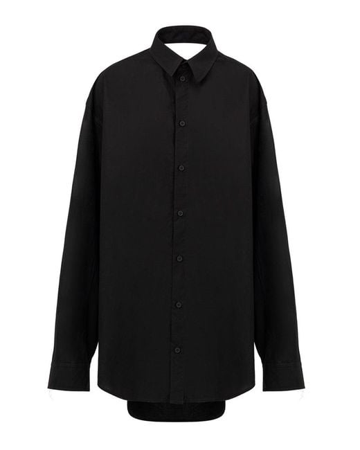 Balenciaga Black Shirt Dress Suspended