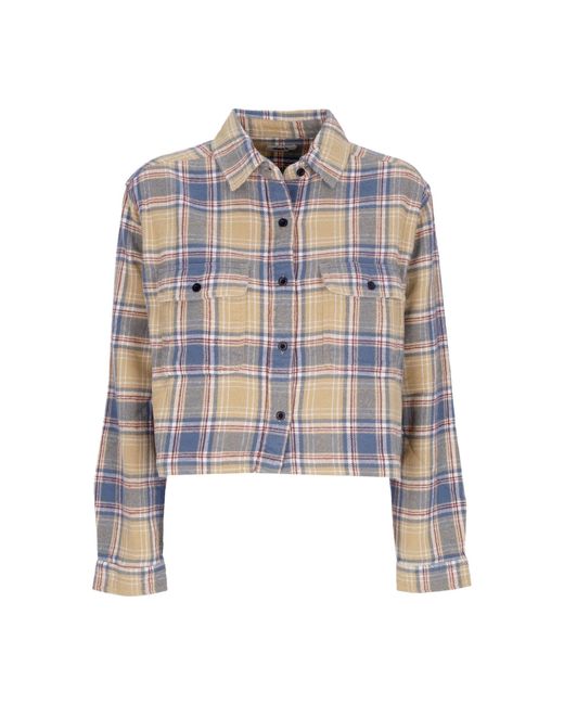 Obey Blue Damen Langarmshirt Pia Flannel Shirt L/S