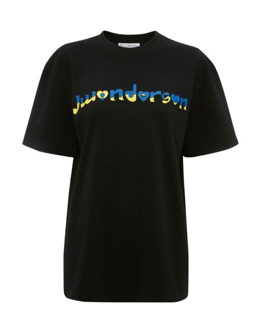 J.W. Anderson Black T-Shirt Und Poloshirt Schwarz