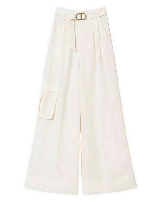 Twinset White Trousers Ivory