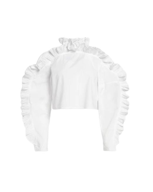 WEILI ZHENG Crop Top Vrouwen Rekenkamer in het White