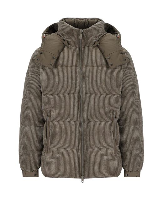 Save The Duck Gray Albus Mud Grey Hooded Padded Jacket for men