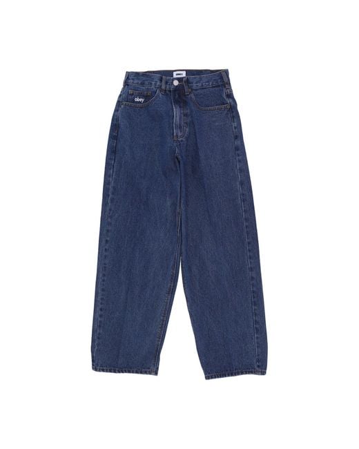 Obey Men's Baggy Bigwig Cargo Shorts Blue