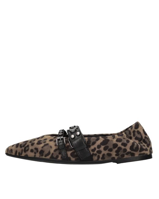 Ash Brown Flat Shoes