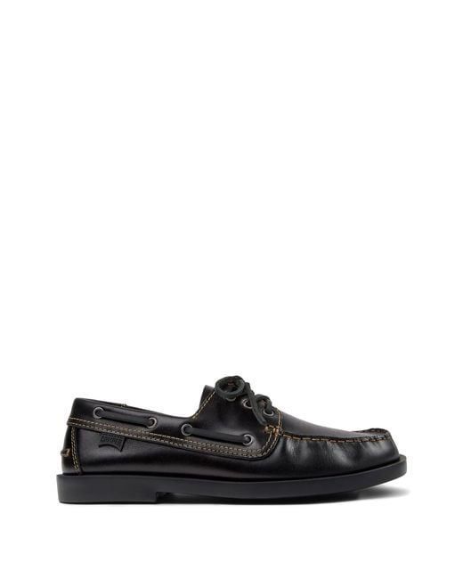 Camper Black Leather Moccasins for men