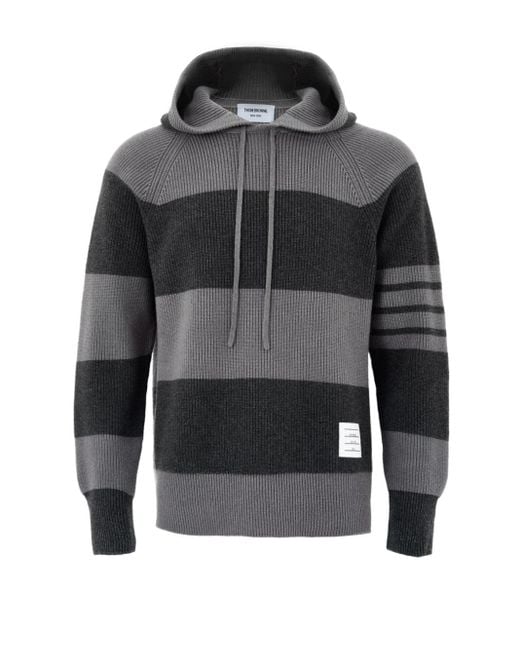 Grigia Jersey En Cashmere Con Capucha Thom Browne de hombre de color Gray