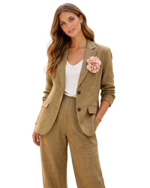 PDR Natural Blazer With Flower