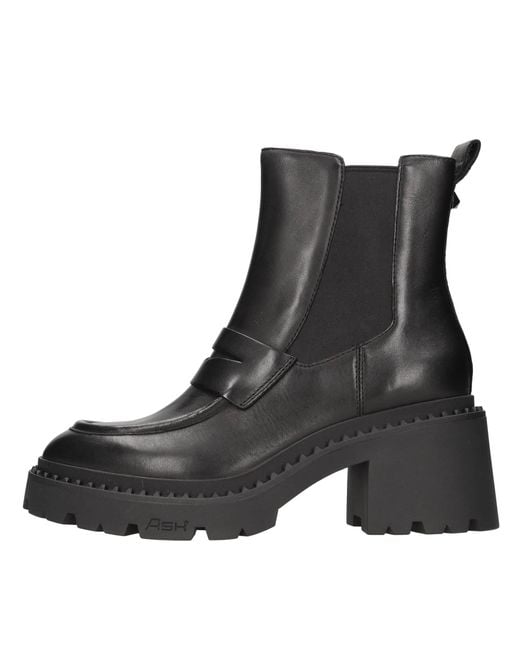Ash Black Leather Ankle Chelsea Boots