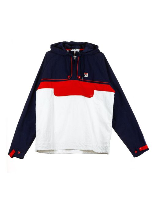 Fila Uitneembaar Windjack Voor Anatta Color Block Jkt Peacoat Met Halve Rits Hoog Risico Rood Helderwit in het Blauw voor heren Lyst NL