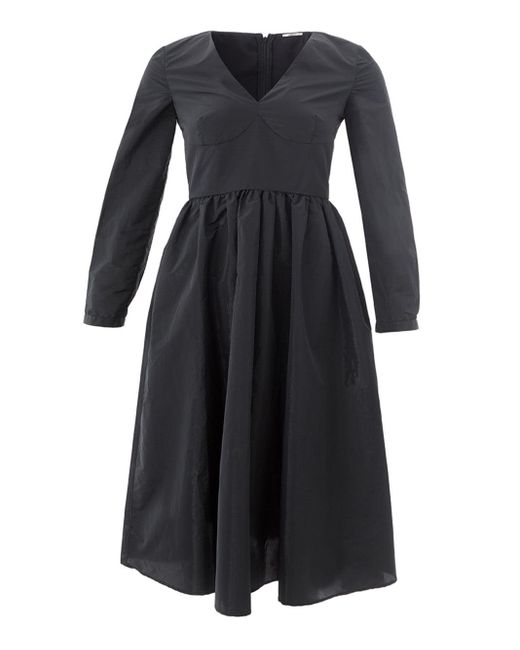 Lardini Black Langes Kleid Mit V-Ausschnitt