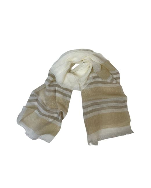D.exterior White Scarfs Ivory/Camel