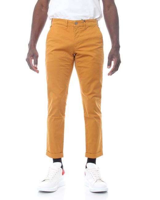 Jeckerson Multicolor Jkupa046Nk425Pxs22 Slim Jeans With Turn-Up Bottom, Five Pockets And Side Logo for men