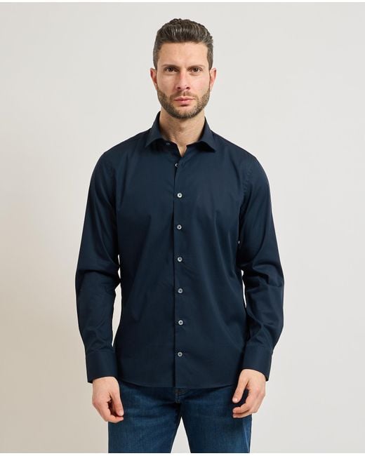 Bugatti Blauwe Hemden in het Blue voor heren