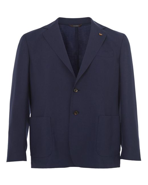 Colombo Blue Two-Button Cashmere Jacket for men