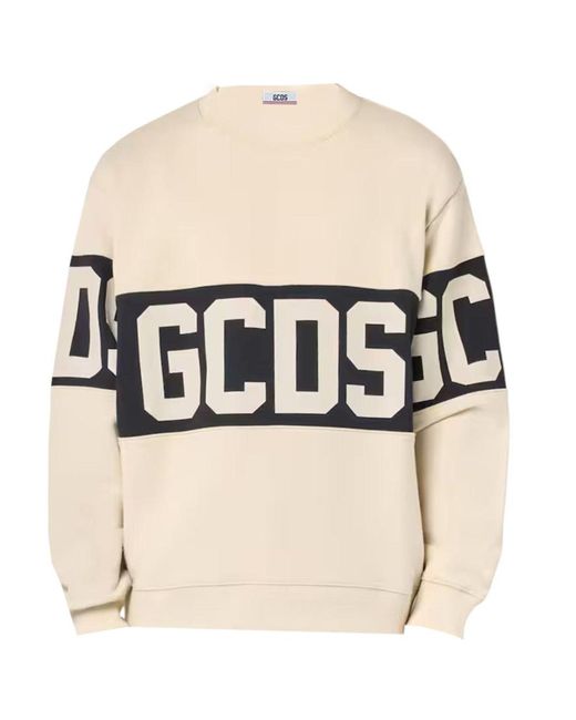 Gcds Sweatshirt Band Logo Crewneck in het Natural voor heren